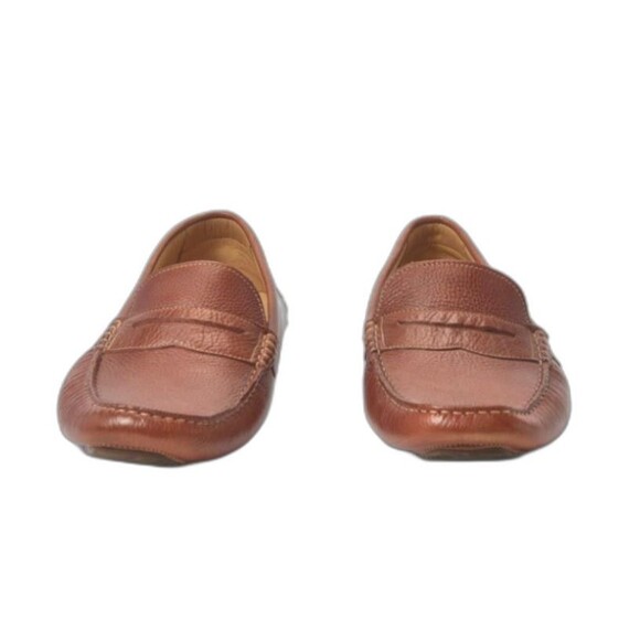 1901 Mens Brown Pebbled Leather Driving Loafer Size 10.5 main image 7
